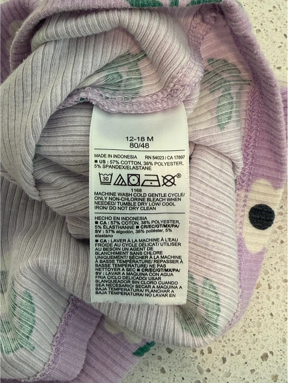 Old Navy Baby Girl Purple Floral Long Sleeve Dress 12-18 Months
